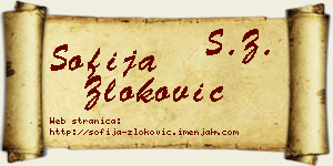 Sofija Zloković vizit kartica
